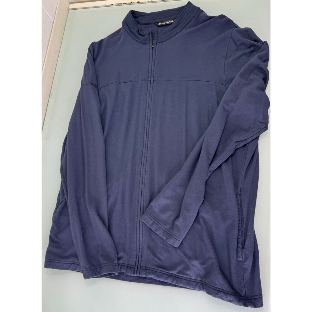 Travis Mathew Sweatshirt Jacket Mens XL Full Zip Soft Rayon Stretch Navy Blue